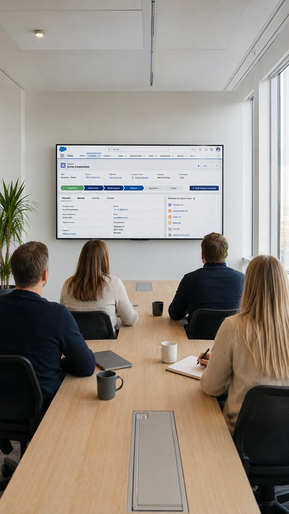 Valon consultant running a Salesforce training session in Oslo